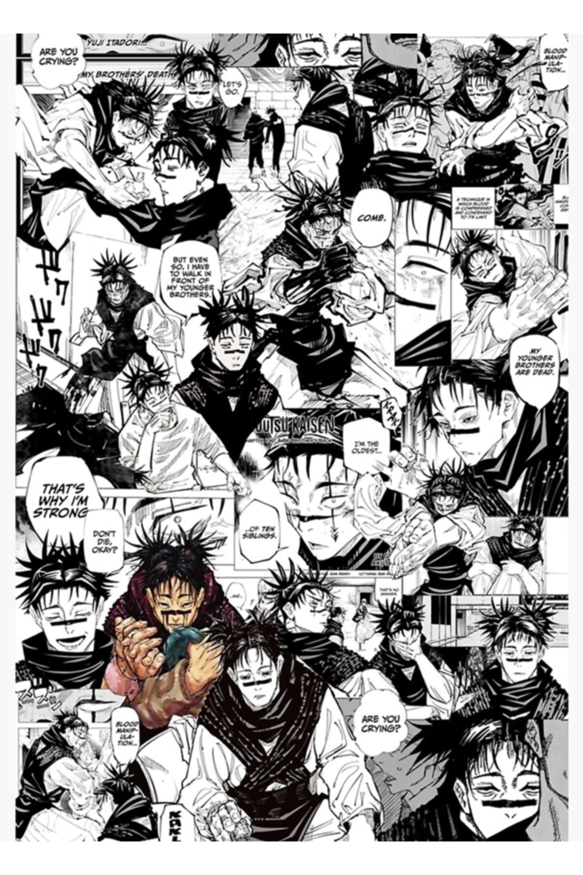 Universal En Iyi Kardeş Choso Jujutsu Kaisen Manga Kolaj Tablo