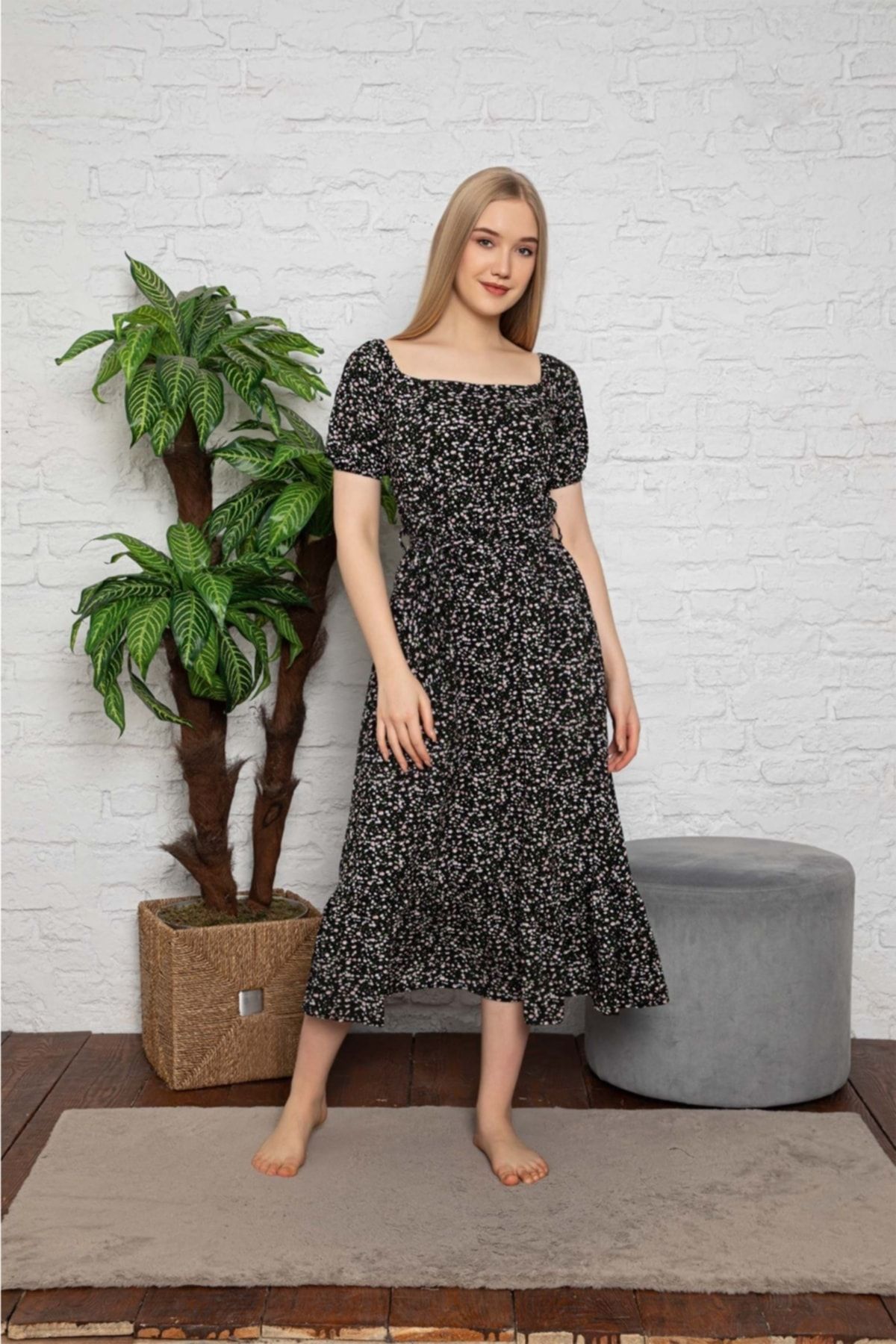 Asel Woven Fabric Patterned Dress