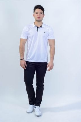 Crosstime Polo Yakalı - Erkek Beyaz Likralı Spor T-shirt - 5017-04 TYC00395898847