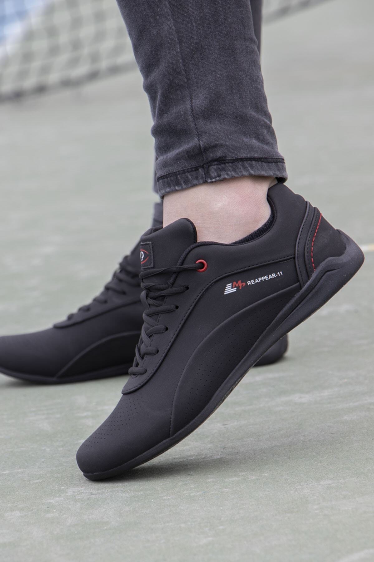Siyah - M.p 221-1739 Comfort Taban Cilt Erkek Spor Ayakkabı