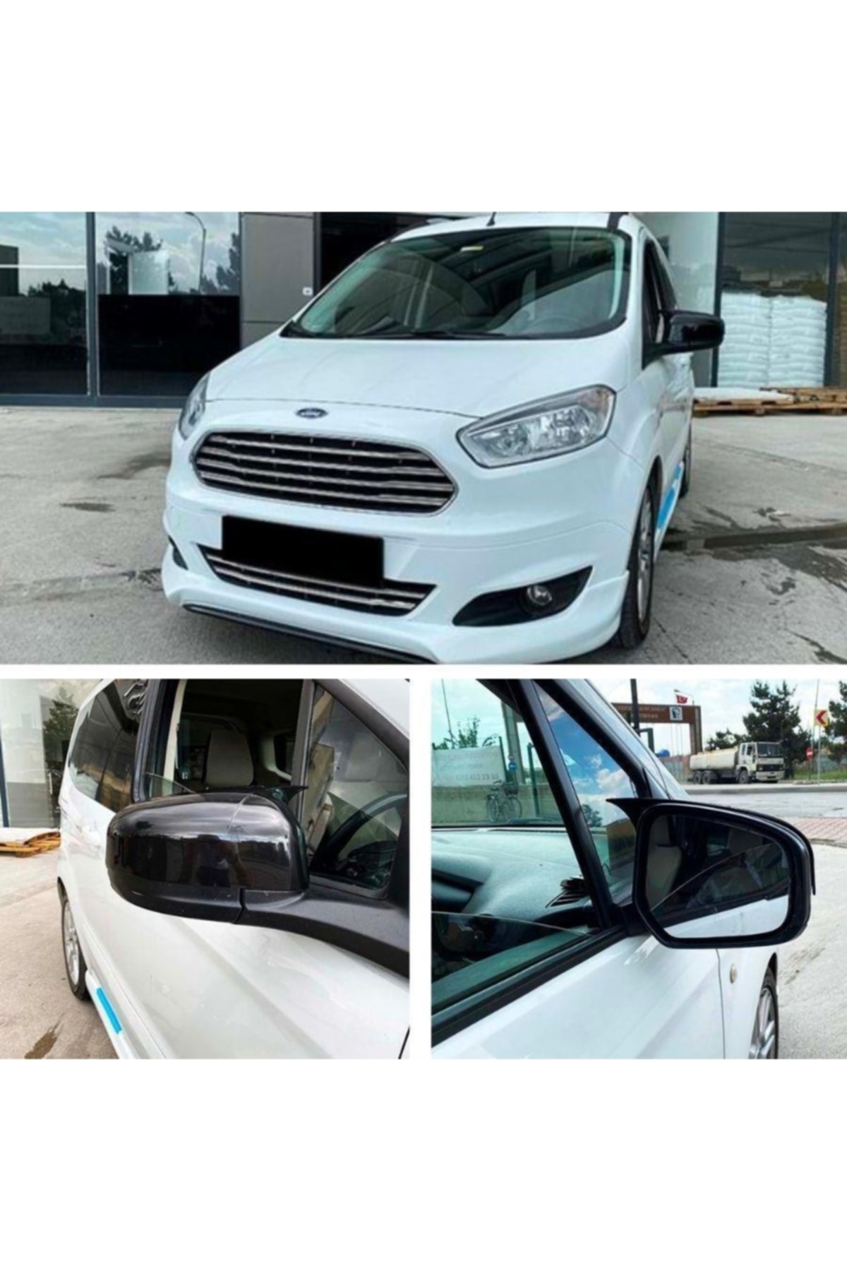 Mayuk Dizayn Ford Courier (2014-2017) Uyumlu Batman Yarasa Ayna Kapağı Ve Montaj Bandı----