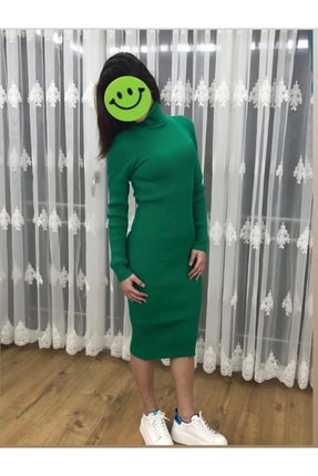 Triko Elbise yeşil elbise