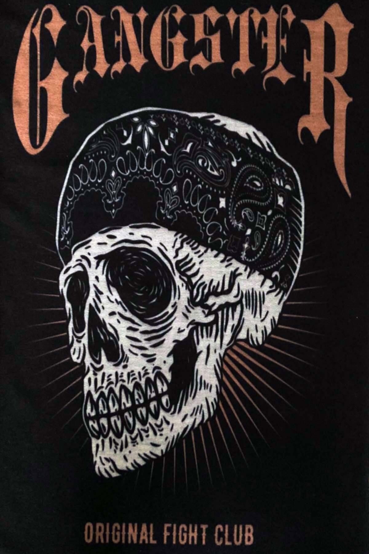 bandana ve şapka ile gangster kafatası