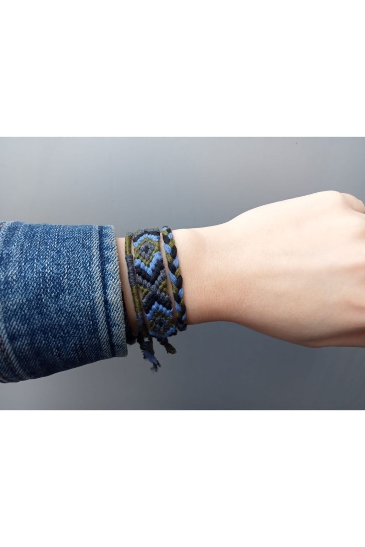 Şengül-Handmade String Knitted Set of 3 Bracelets 6