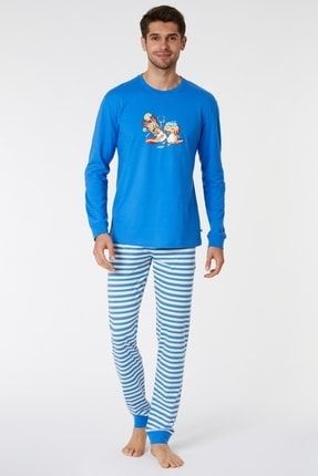 Erkek Pijama-plc - 837-koyu Mavi 221-1-PLC-S-A-UNI