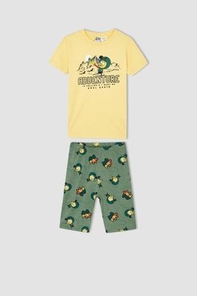 Erkek Çocuk Kral Şakir Lisanslı Pamuklu Kısa Kollu Kapri Pijama Takım X3815A622SP