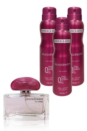Eurodream EDP Kadın Parfüm 100 ml ve Deodorant 150 ml 3 Adet FR8696601119122KOF