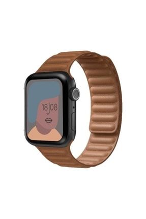 Apple Watch Uyumlu 45mm Kahverengi Baklalı Kordon GGKRDN00006