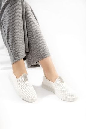 Hilary Taş Detaylı Comfort Günlük Kadın Ayakkabı Beyaz SBSY20220027