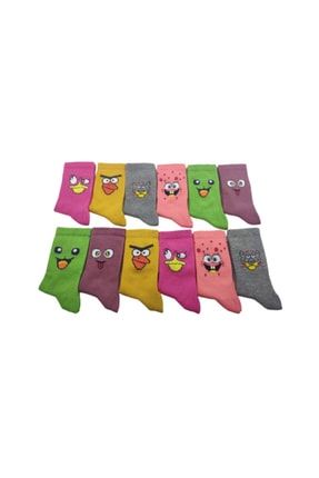 Çocuk 12 Çift Pamuklu Çorap Dört Mevsim Kokulu Yıkamalı Yumuşak Dokulu Çorap Premium Seri TYC00396916762