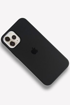 Iphone 12/12 Pro Uyumlu Black Lansman Içi Kadife Silikon Logolu Kılıf Trend12