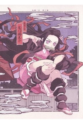 Kimetsu No Yaiba Demon Slayer - Nezuko Kamado Tablo Ahşap Poster Dekoratif f8f8f8(4669)anime