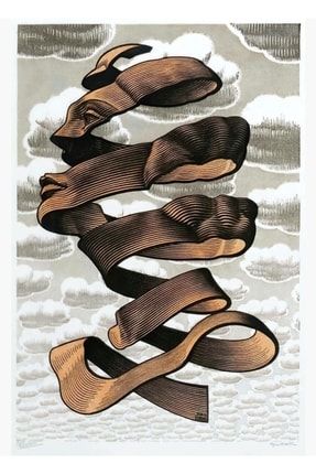 Escher - Ekran Yüzü Tablo Ahşap Poster Dekoratif f8f8f8(3856)Hayvanlar