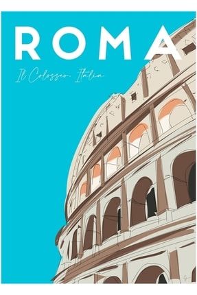 Roma, Italya Kolezyum / Roma Il Colosseo, Italia Seyahat Poster Tablo Ahşap Poster Dekoratif f8f8f8.u1(308)gezi