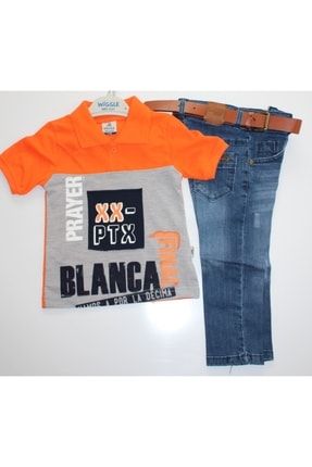 Erkek Çocuk Polo Yaka T-shirt Ve Kot Pantolonlu Yazlık Takım pb22-1101