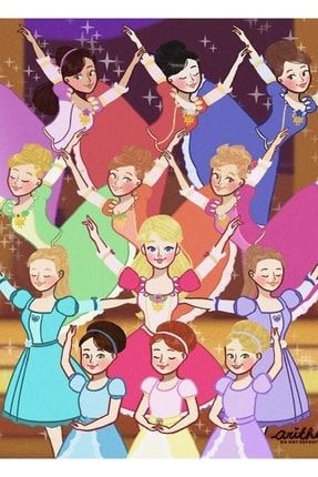 Barbie Ve 12 Dans Eden Prenses Tablo Ahşap Poster Dekoratif f8f8f8(867)mov