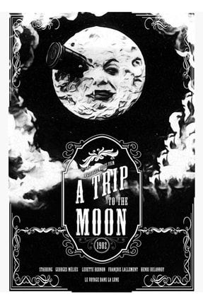 A Trip To The Moon Vintage Tablo Ahşap Poster Dekoratif f8f8f8.u3(38)cin