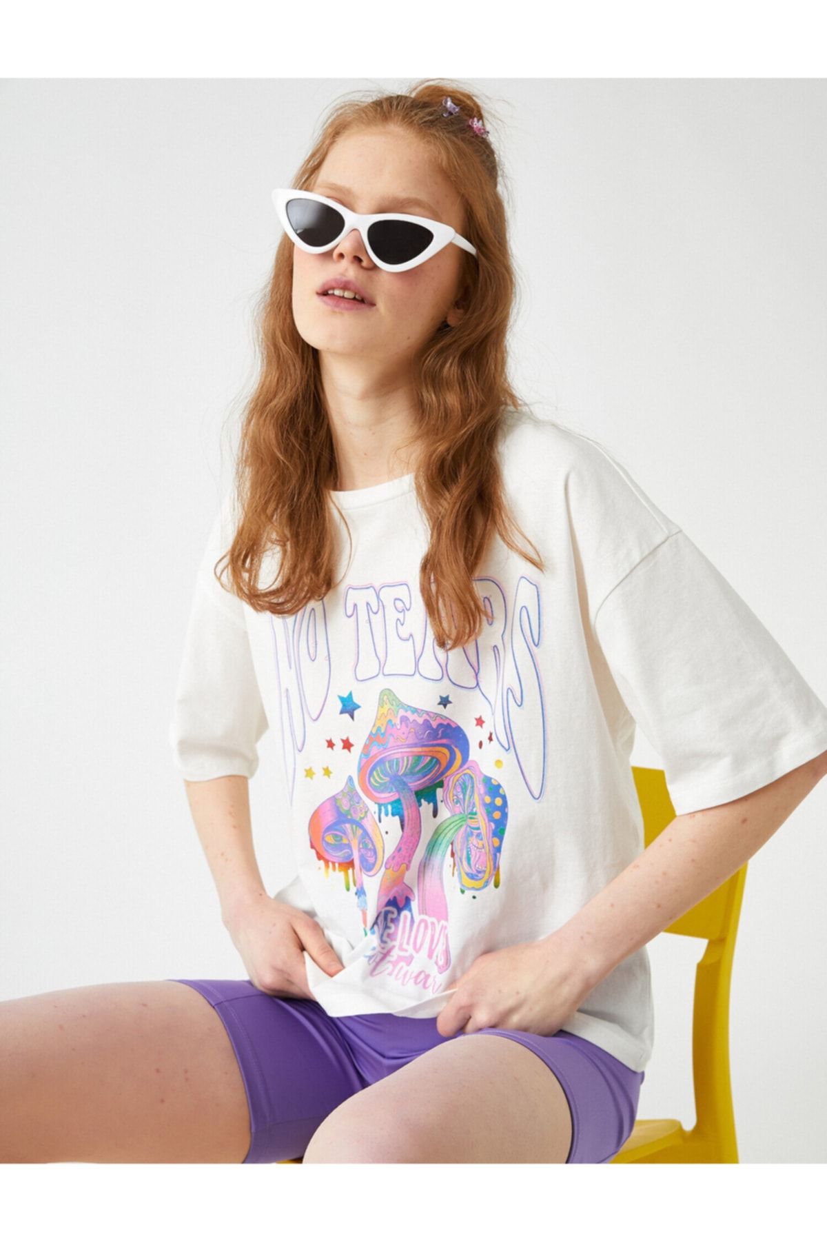 Koton T-Shirt Ecru Figurbetont Fast ausverkauft