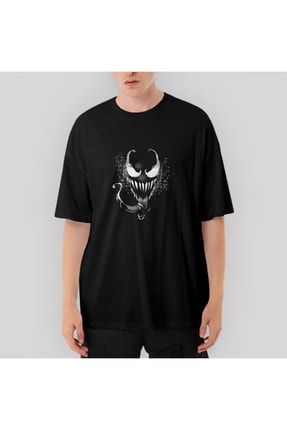Venom 2 Face Bw Oversize Siyah Tişört OZT4003