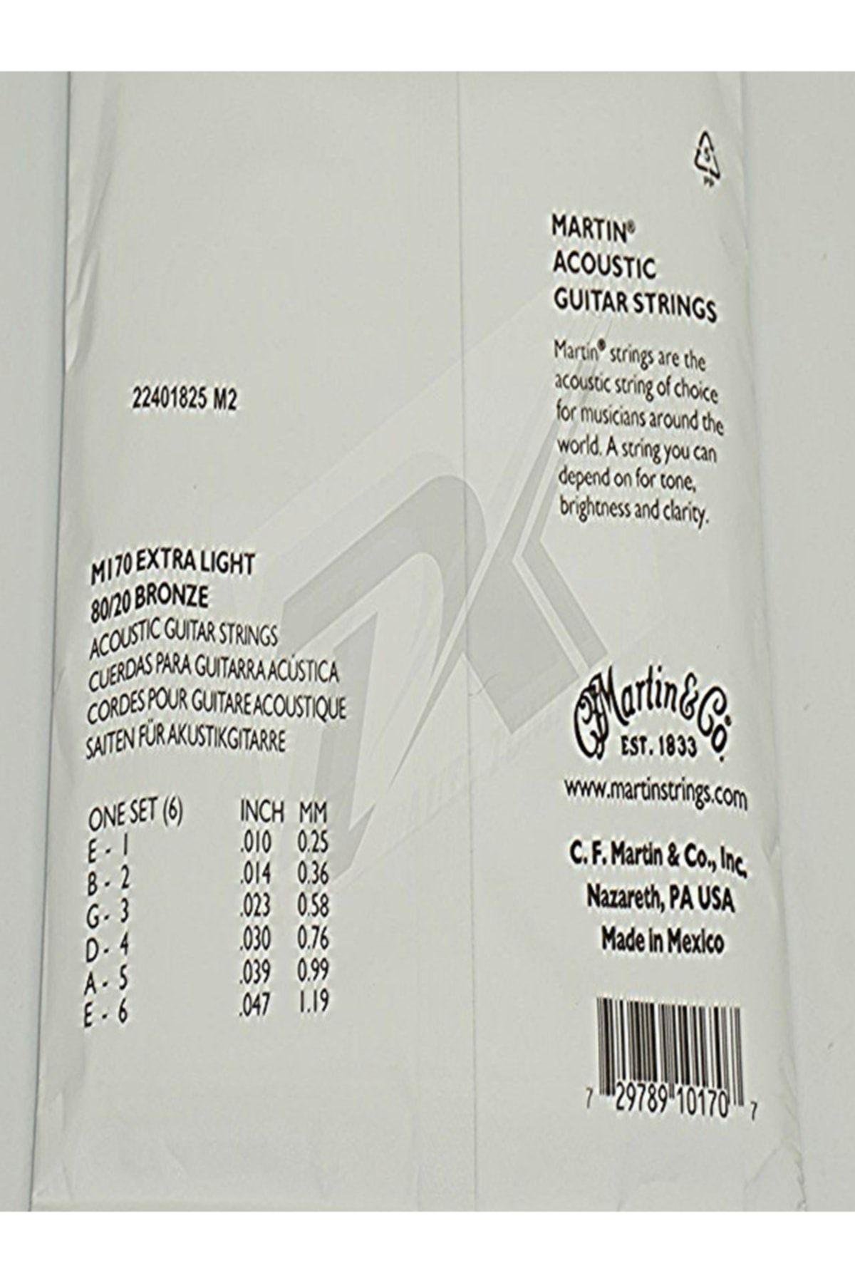 MARTIN & CO-Acoustic Guitar String M170 Extra Light 2