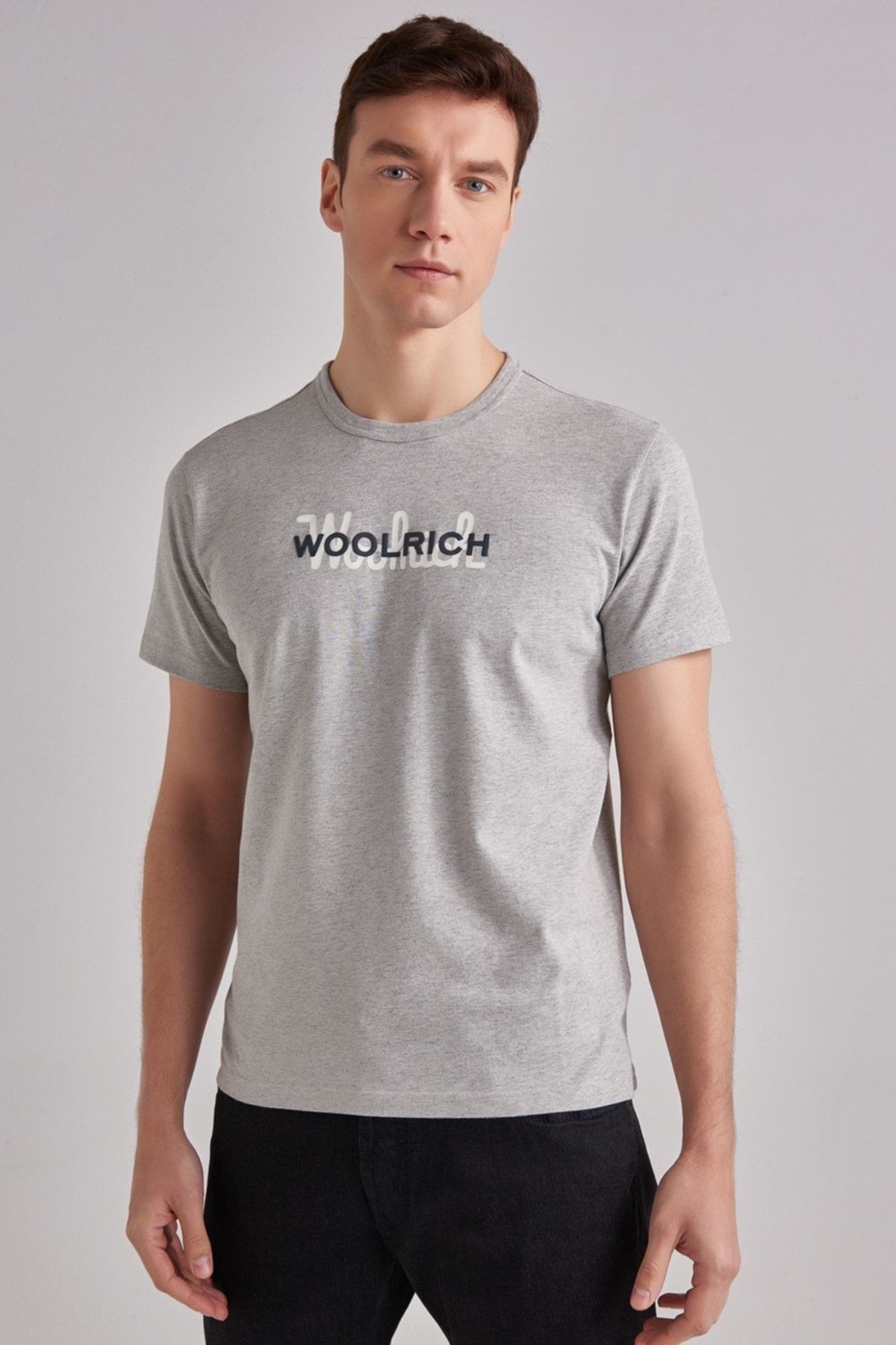 WOOLRICH Logolu Erkek Bisiklet Yaka T shirt Erkek Giyim
