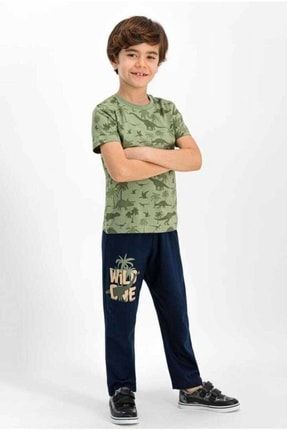 Erkek Çocuk Haki Kısa Kol Pijama Takımı Rp1654-g-v1 RP1654-C
