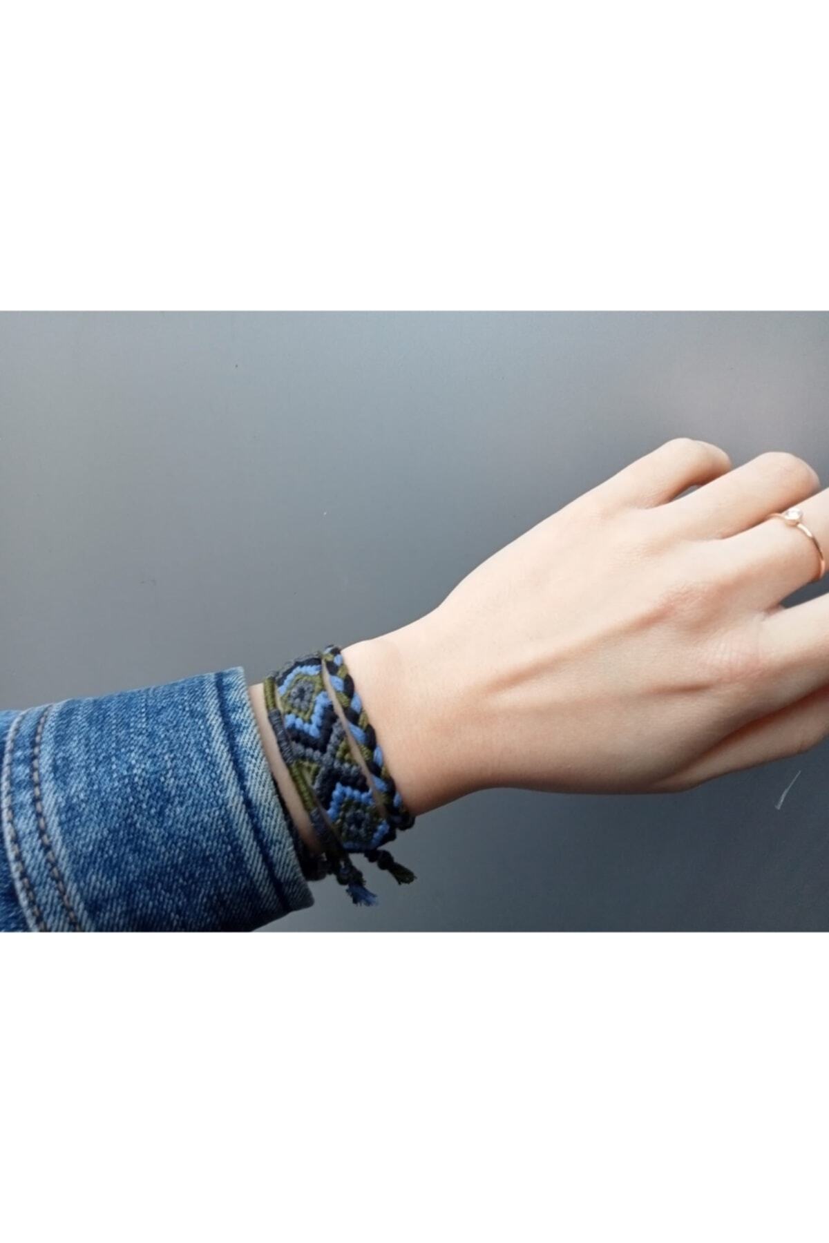 Şengül-Handmade String Knitted Set of 3 Bracelets 5