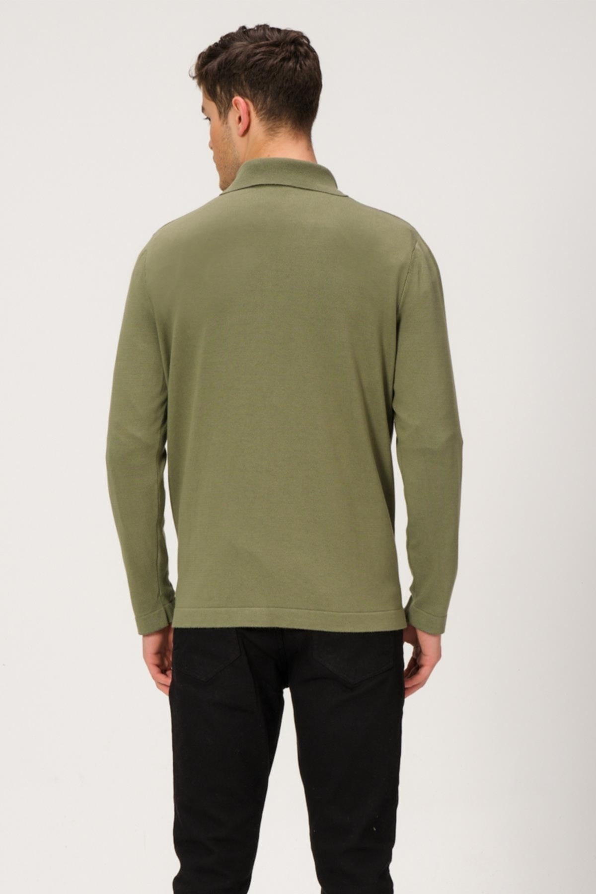 ALEXANDERGARDI  Polo Yaka Fermuarlı Triko Kazak (e21-plyk00) - Görsel 4