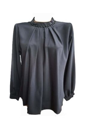 Butik 0152 Kadın Şifon Gömlek Bluz - Siyah - 40 ST00111