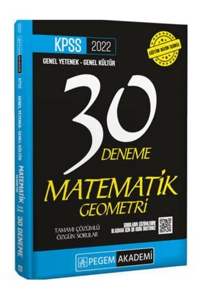 2022 Kpss Genel Yetenek Genel Kültür Matematik - Geometri 30 Deneme 9780202101095