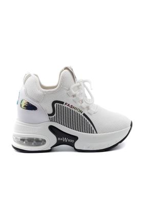 Beyaz - Kadın Gizli Dolgu Topuklu Sneaker GJ22Y300-6