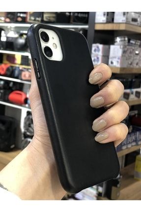 Leather Case Iphone 11 Lüx Içi Süet Deri Kılıf Siyah DERİ İP 11