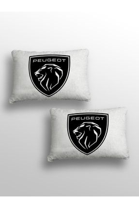 Peugeot Logo Siyah Beyaz Yeni Logo Tasarım Baskılı 2'li Oto Yastık 1. Kalite PNRMTYSTK1094