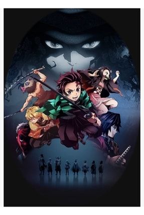 Kimetsu No Yaiba Demon Slayer Tablo Ahşap Poster Dekoratif f8f8f8(125)anime