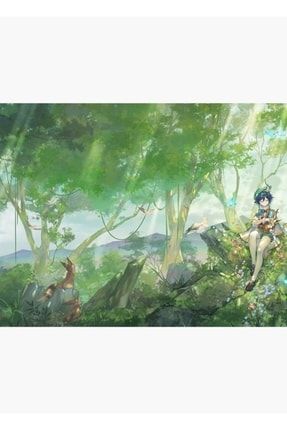 Venti - Orman Genshin Etkisi Tablo Ahşap Poster Dekoratif f8f8f8(500)anime