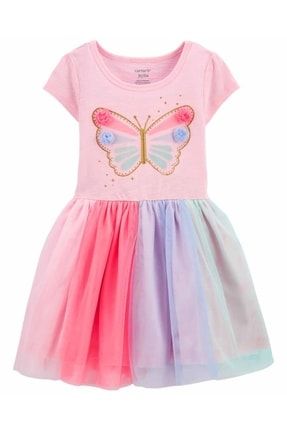 Kız Çocuk Kelebek Figürlü Elbise 2L549210