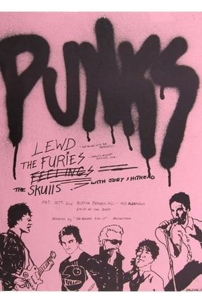 Y2k Pembe Punk Grubu Afişi Tablo Ahşap Poster Dekoratif f8f8f8(487)band