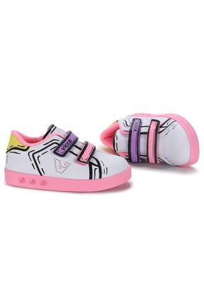 Beyaz - 313.22y.153 Picasso Cırtlı Işıklı Kız/erkek Çocuk Spor Ayakkabı A22YSPORVIC00003