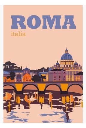 Roma Italya Tablo Ahşap Poster Dekoratif f8f8f8(2366)gezi