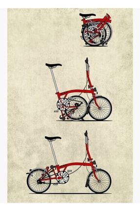 Katlanır Brompton Bisikletimi Seviyorum Tablo Ahşap Poster Dekoratif f8f8f8.u4(84)spor
