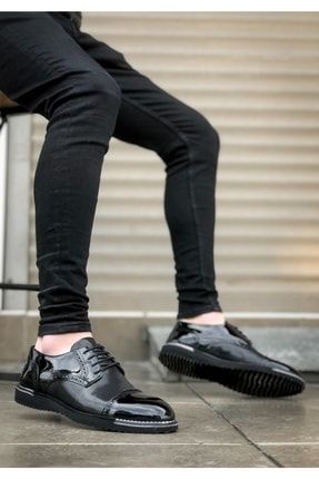 Ba0197 Bağcıklı Klasik Desenli Rugan Siyah Taban Casual Erkek Ayakkabı 135523-BA0197-SD