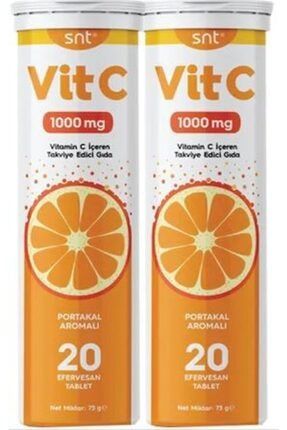 Vit-c C Vitamini 1000 mg Efervesan Tablet 20'li x 2 Kutu Portakal Aromalı ccvit