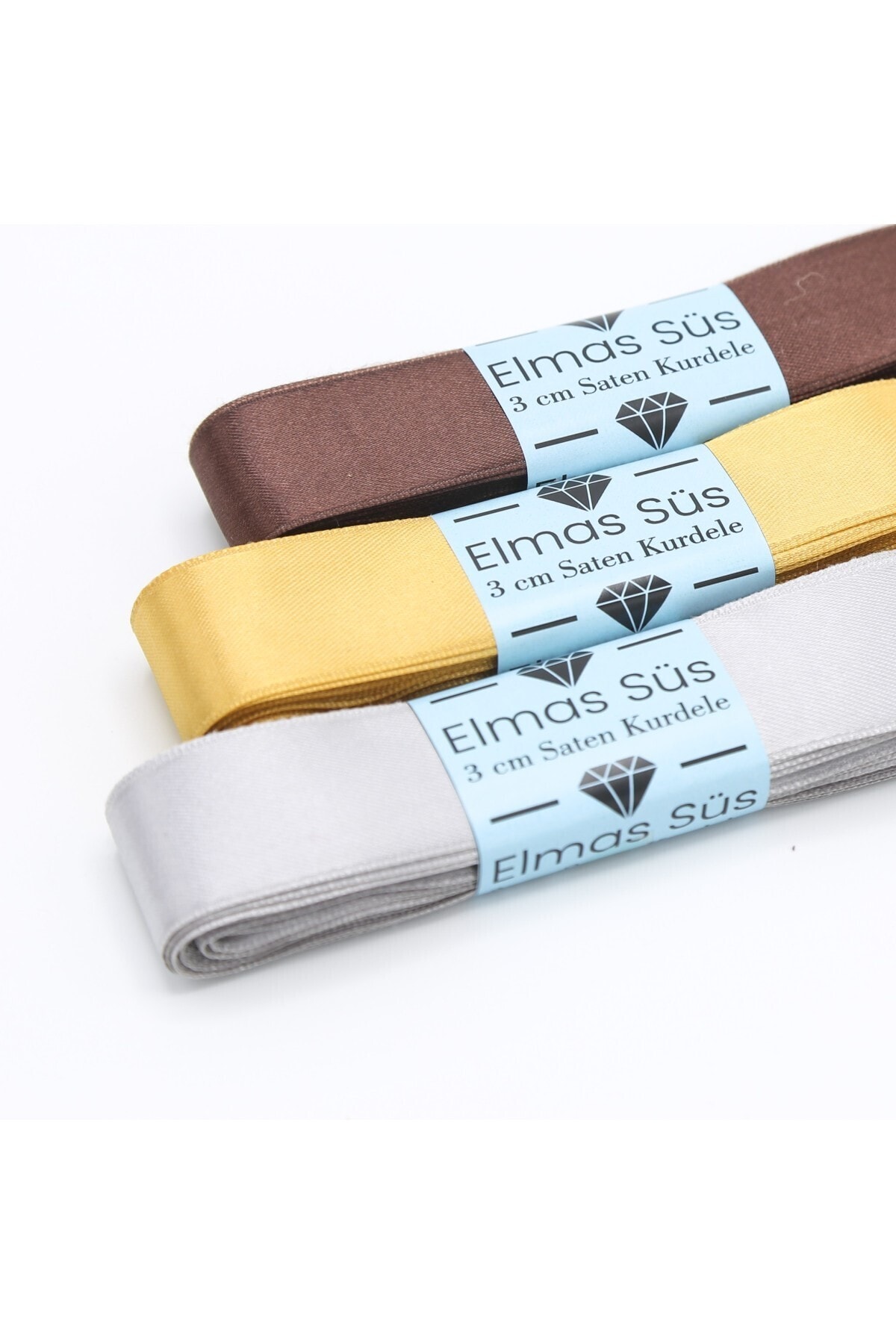 Mixed E Satin Ribbon 3 Pieces 3 cm 10 m