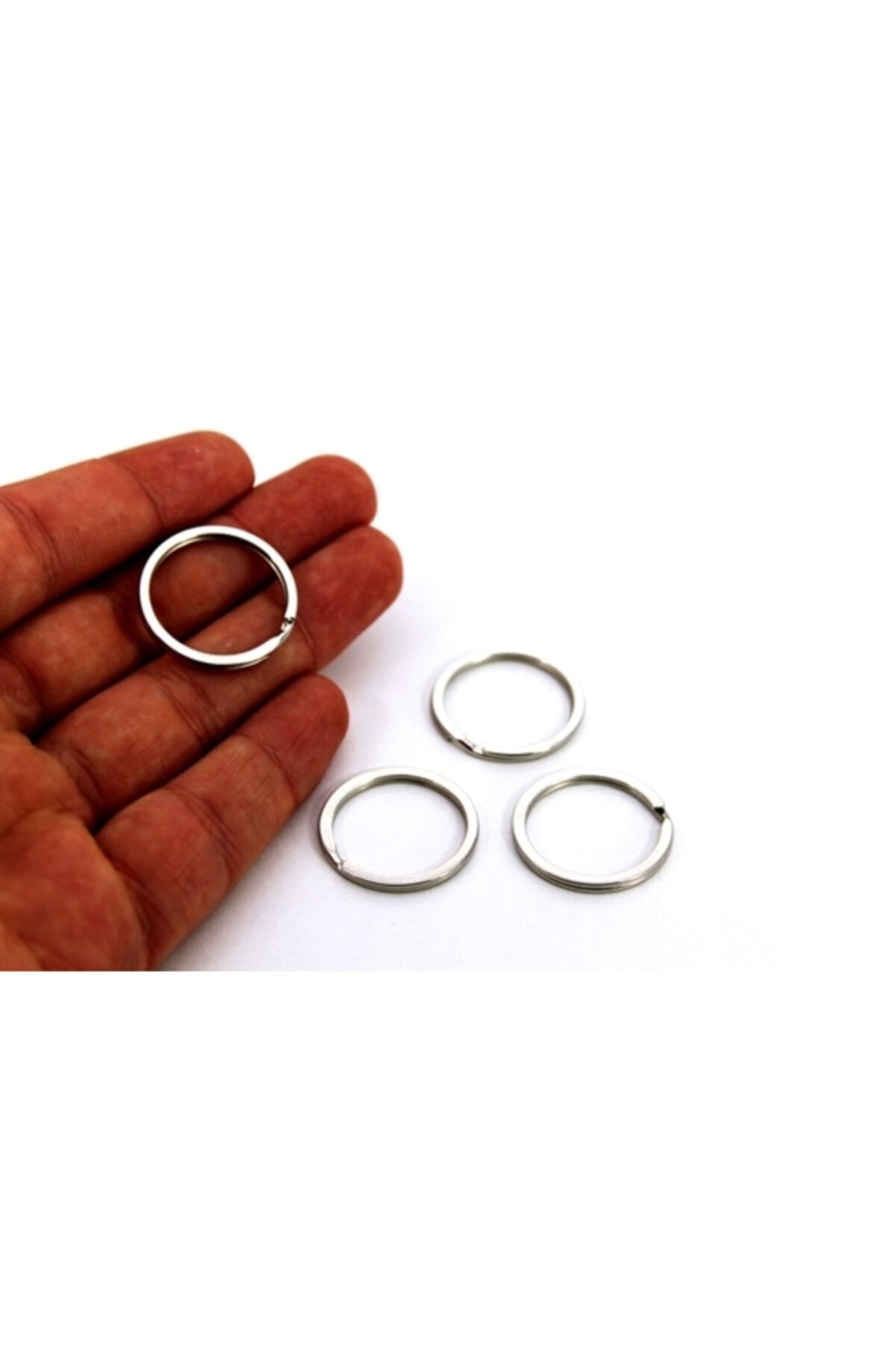 Crushed Keychain Ring Nickel Plated 100pcs