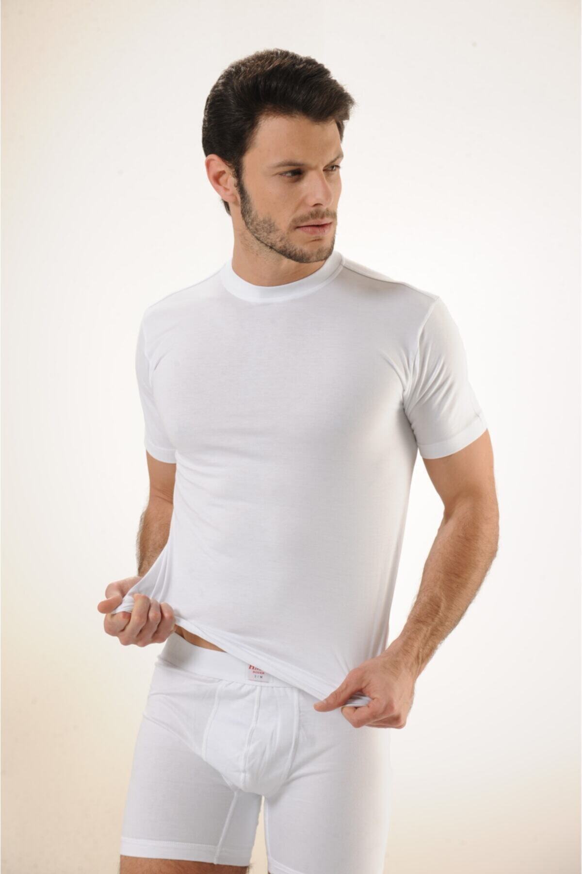 Hmd-Men's 100% Cotton White Single Jersey Closed Collar Undershirt & Comfortable Texture 6