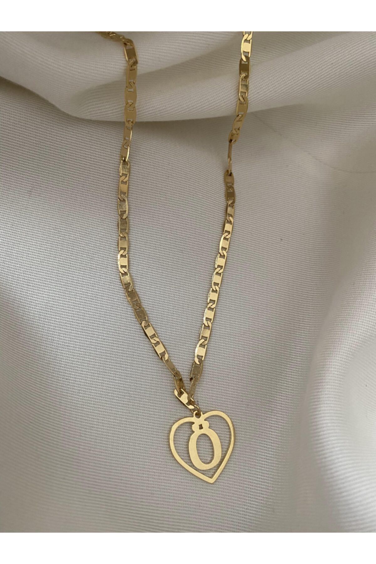 Vi store Necklace with Letter Inside the Heart Trendyol