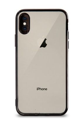 Apple Iphone X Kılıf Renkli Şeffaf Kamera Korumalı Exclusive Silikon Kapak - Siyah KZY_IP_X_FEEL