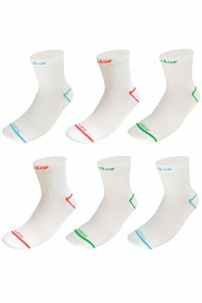 Isatou Beyaz 6 Çift Recycled Organik Spor Koşu Çorabı PSCIB0001
