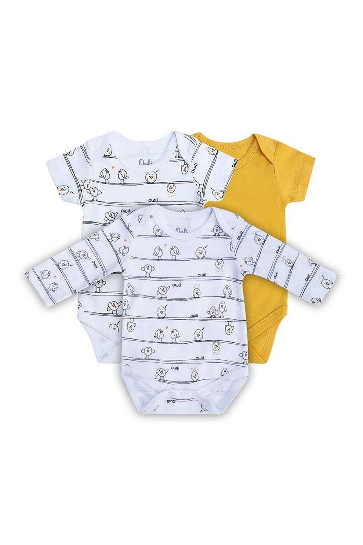  بادی یونیسکس بیبی مدل Early Birds سایز 0.2 - مجموعه 3 تکه