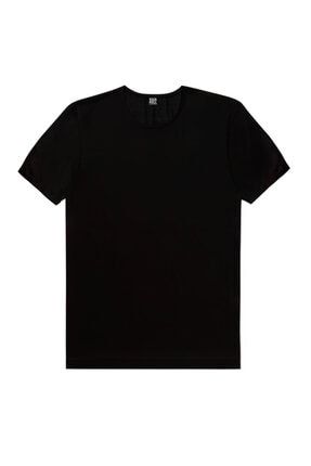 Erkek Siyah Düz Baskısız Basic Kısa Kollu T-Shirt 1M1BM000FS